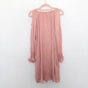 Old Navy Womens Dress Size M Pink Cold Shoulder‎ Long Sleeve Boho Chic Cottage
